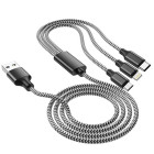 Lamtech High Quality 3 in 1 usb Cable With Metallic Shell Black 1m (LAM450305)