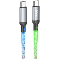 Hoco U112 Shine LED USB 2.0 Cable USB-C male - USB-C male 20W Πολύχρωμο 1m