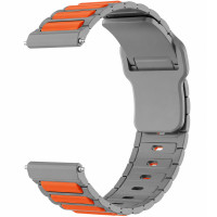 Hoco Watchband WH27 Flexible Series Silicon Strap για Samsung Huawei Xiaomi Vivo OPPO κα 22mm Universal Γκρι-Πορτοκαλί