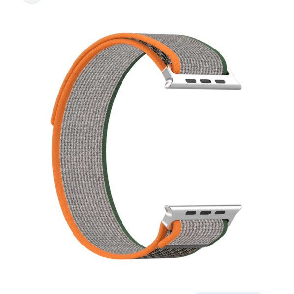 Λουράκι Υφασμάτινο Για Apple Watch 42 / 44 / 45 / 49 mm Green/Orange