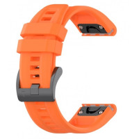 Λουράκι Σιλικόνης Για Garmin Fenix 6x / 6x pro / 7x - Garmin Quickfit 26mm Orange Graphite Silicone Band