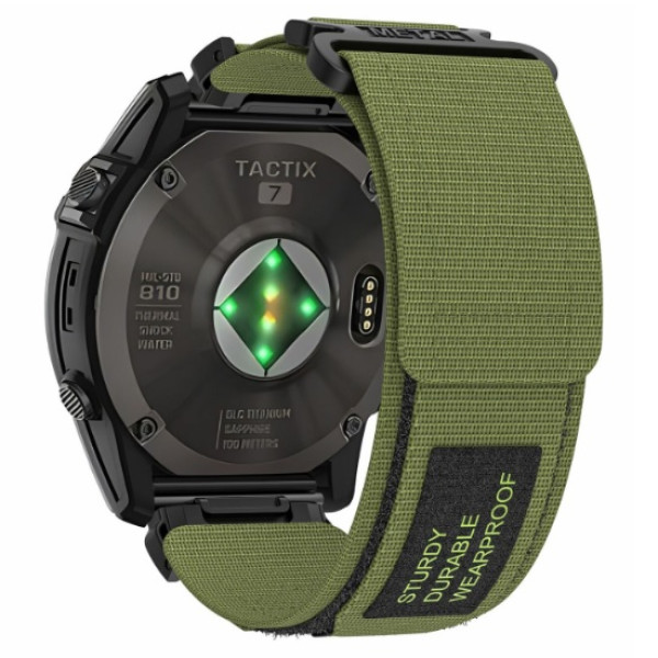 Nylon Λουράκι Υφασμάτινο για Garmin 22mm Green