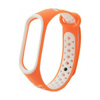 Λουράκι Σιλικόνης Xiaomi Mi Band 3 / 4 Orange-White