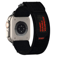 Nylon Λουράκι Υφασμάτινο για Apple Watch 42/44/45/49mm Black