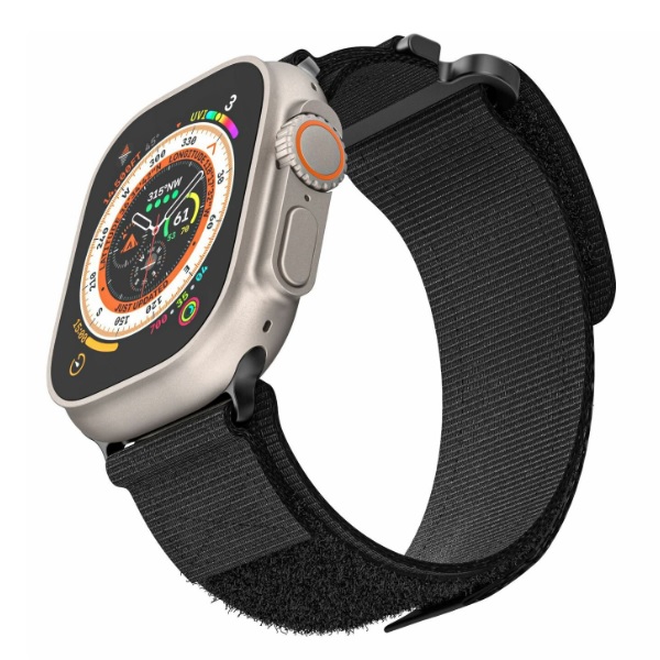 Nylon Λουράκι Υφασμάτινο για Apple Watch 42/44/45/49mm Black