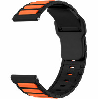 Hoco Watchband WH27 Flexible Series Silicon Strap για Samsung Huawei Xiaomi Vivo OPPO κα 22mm Universal Μαύρο-Πορτοκαλί