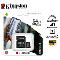 Kingston Micro Secure Digital 64GB Microsd Canvas Select Plus +SD Adapter