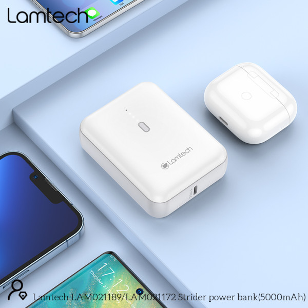 LAMTECH ULTRA SLIM POWERBANK 5000mAh Λευκό