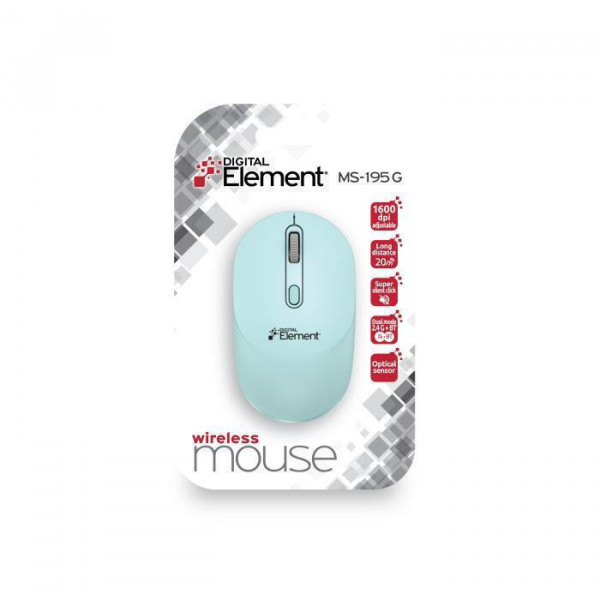 Element MS-195G Ασύρματο Bluetooth Ποντίκι Τιρκουάζ
