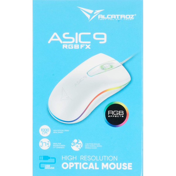 Alcatroz Asic 9 RGB FX Gaming Ποντίκι Λευκό