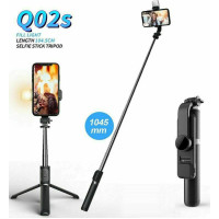 Selfie Stick Q02s Τρίποδο Κινητού με Bluetooth Μαύρο