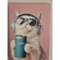 Universal Tablet Case 10'' Cat Pink Coffee