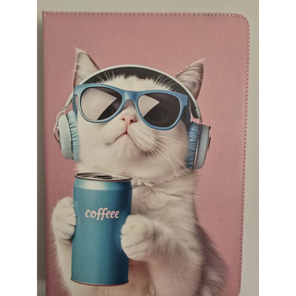 Universal Tablet Case 10'' Cat Pink Coffee
