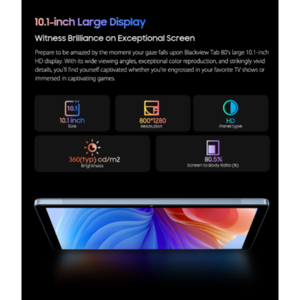 Blackview Tab 80 Android 13 Octa-Core Tablet 10.1' Grey Blackview Tab 80 Android 13 Octa-Core Tablet 10.1' Grey