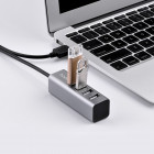 Hoco USB Hub 2.0 4 Θυρών με σύνδεση USB-A & Θύρα Φόρτισης Γκρι HB1 