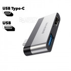 BOROFONE Adapter - DH2 USB-C to USB3.0/HDMI silver and black