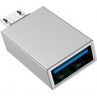 Borofone BV2 Μετατροπέας micro USB male σε USB-A female Ασημί