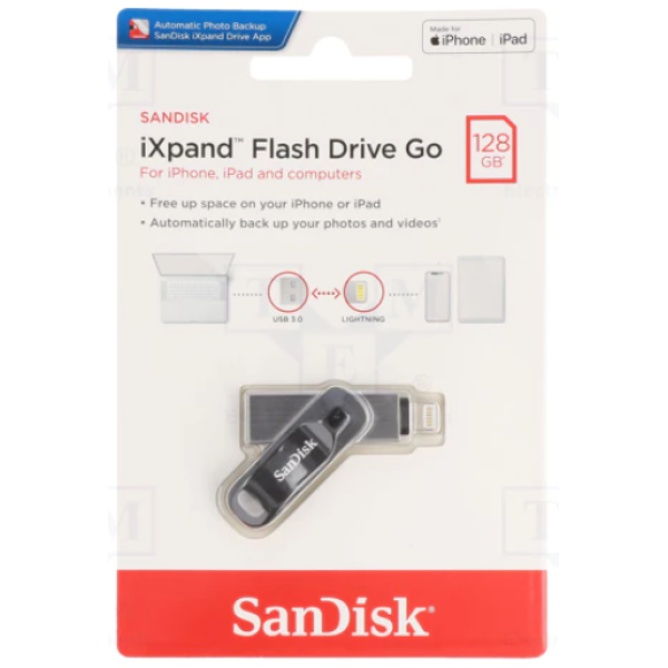 Sandisk iXpand 128GB USB 3.1 Stick με σύνδεση Lightning & USB-A Μαύρο