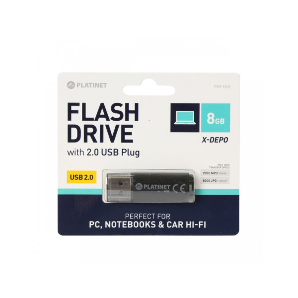 PLATINET PENDRIVE USB 2.0 X-Depo 8GB BLACK (PMFE8B)