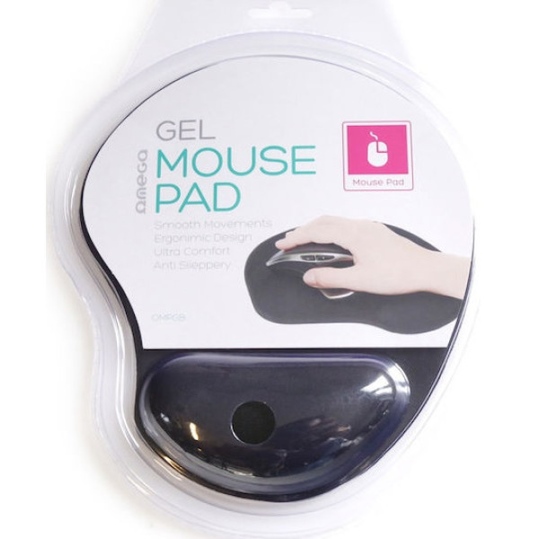 Omega OMPGB Gel Mouse Pad με Στήριγμα καρπού Μαύρο