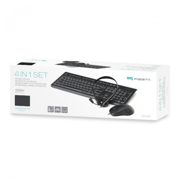 FIESTA F4IN1OS01 ΣET ΠΛΗΚΤΡΟΛΟΓΙΟ / ΠΟΝΤΙΚΙ / MOUSEPAD / HEADSET FIESTA F4IN1OS01 ΣET ΠΛΗΚΤΡΟΛΟΓΙΟ / ΠΟΝΤΙΚΙ / MOUSEPAD / HEADSET