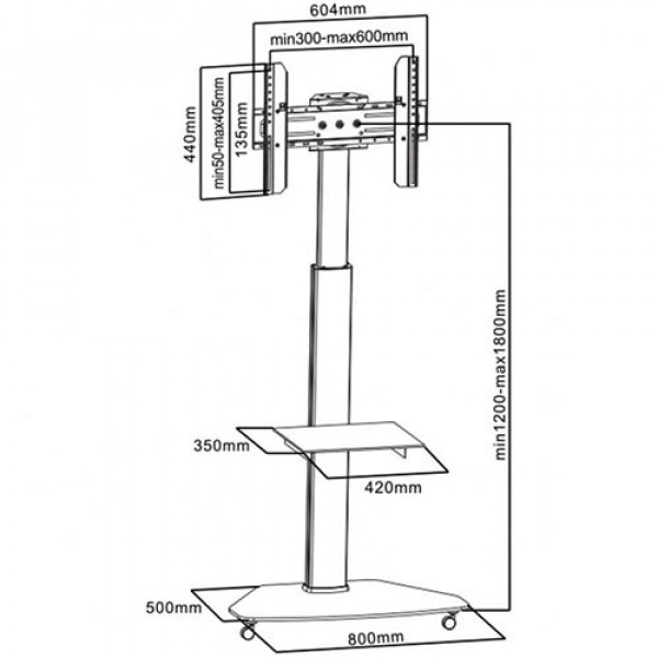 SBOX TROLLEY MOUNT 600x400 37'-70' 94 - 178 cm 40kg