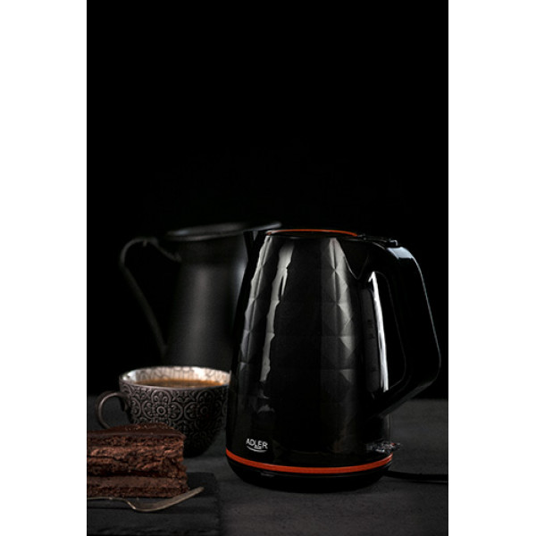 ADLER BLACK PLASTIC KETTLE 1,7L