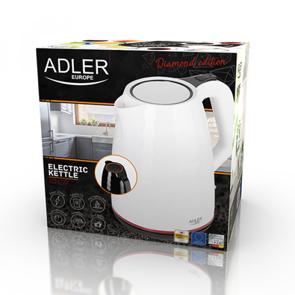 ADLER BLACK PLASTIC KETTLE 1,7L