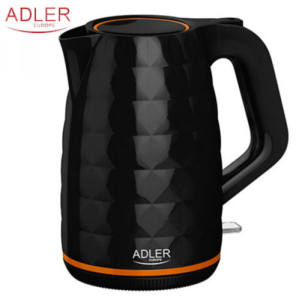 ADLER BLACK PLASTIC KETTLE 1,7L