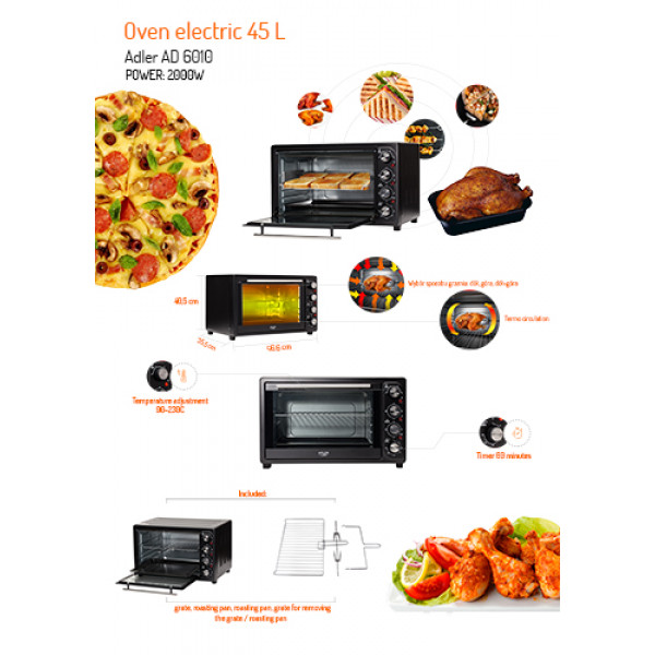 ADLER ELECTRIC OVEN 45L