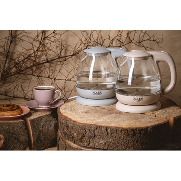 ADLER ELECTRIC GLASS KETTLE 1L CREAM