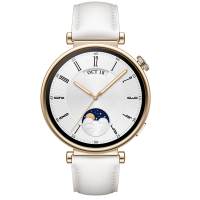Huawei Watch GT 4 Stainless Steel 41mm White Leather Strap