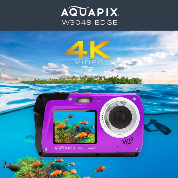 AQUAPIX WATERPROOF 4K CAMERA W-3048 PURPLE EDGE