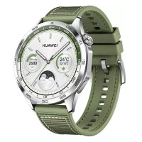 Huawei Watch GT 4 Stainless Steel 46mm Green Composite Woven Strap