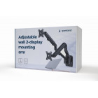 GEMBIRD ADJUSTABLE WALL 2-DISPLAY MOUNTING ARM 17'-27', UP TO 7KG