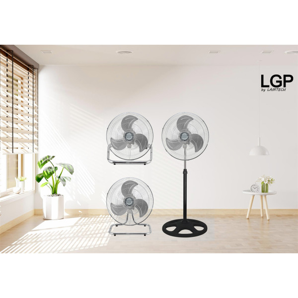 LGP 3-IN-1 ROUND BASE FAN 18' 45CM 45W BLACK