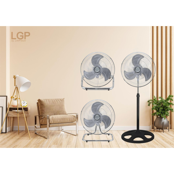 LGP 3-IN-1 ROUND BASE FAN 18' 45CM 45W BLACK