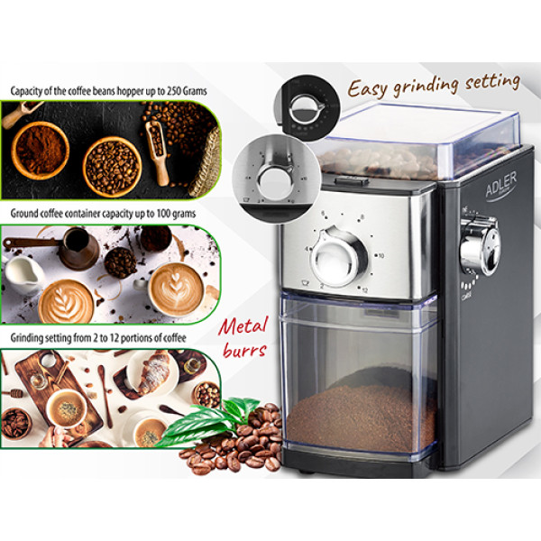 ADLER BURR COFFEE GRINDER 250GR