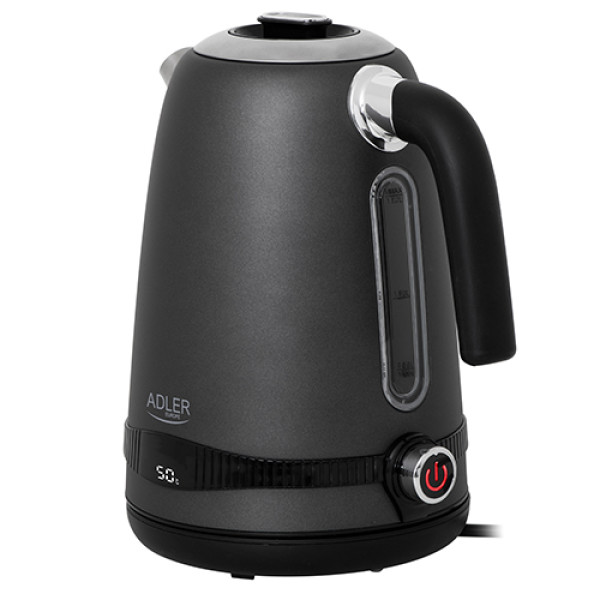 ADLER 1,7L STEEL ELECTRIC KETTLE WITH LCD AND TEMPERATURE CONTROL GREY ADLER 1,7L STEEL ELECTRIC KETTLE WITH LCD AND TEMPERATURE CONTROL GREY