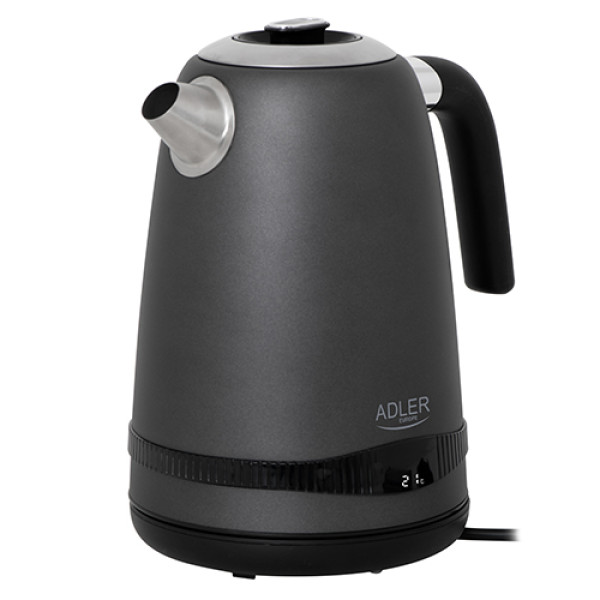 ADLER 1,7L STEEL ELECTRIC KETTLE WITH LCD AND TEMPERATURE CONTROL GREY ADLER 1,7L STEEL ELECTRIC KETTLE WITH LCD AND TEMPERATURE CONTROL GREY