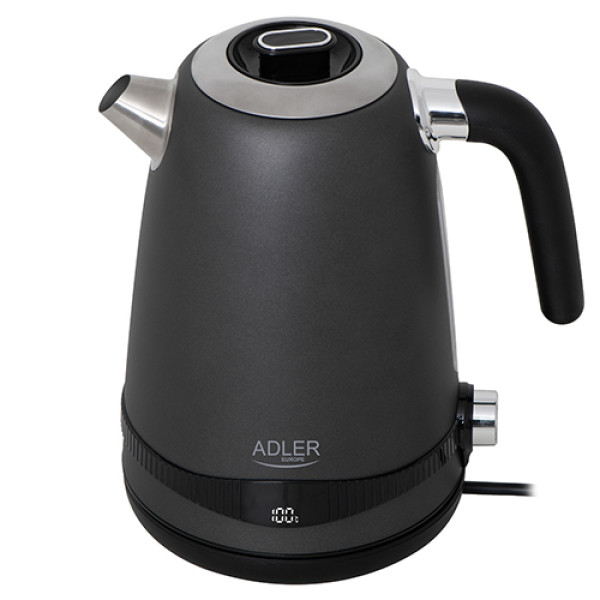 ADLER 1,7L STEEL ELECTRIC KETTLE WITH LCD AND TEMPERATURE CONTROL GREY ADLER 1,7L STEEL ELECTRIC KETTLE WITH LCD AND TEMPERATURE CONTROL GREY