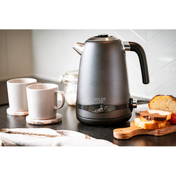 ADLER 1,7L STEEL ELECTRIC KETTLE WITH LCD AND TEMPERATURE CONTROL GREY ADLER 1,7L STEEL ELECTRIC KETTLE WITH LCD AND TEMPERATURE CONTROL GREY