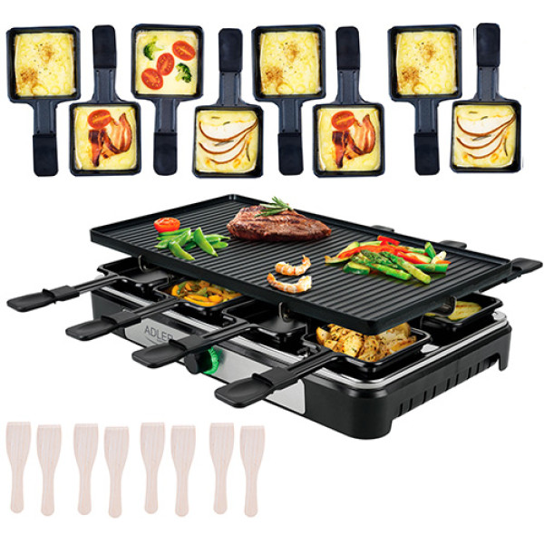 ADLER ELECTRIC GRILL - RACLETTE 1400W BLACK