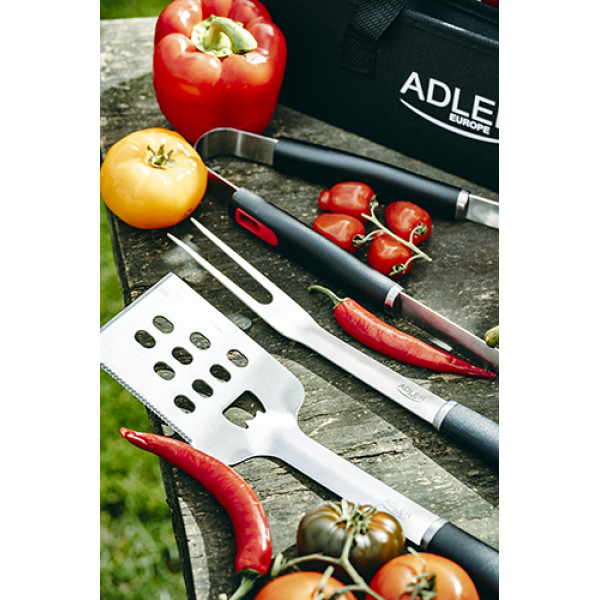 ADLER GRILL UTENSIL SET - STAINLESS STEEL WITH CARRYING CASE