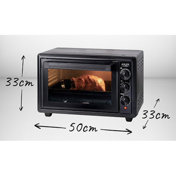 ADLER ELECTRIC OVEN 26L 1500W BLACK