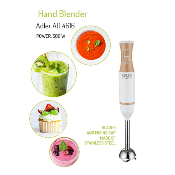 ADLER HAND BLENDER 500W WHITE/BRONZE