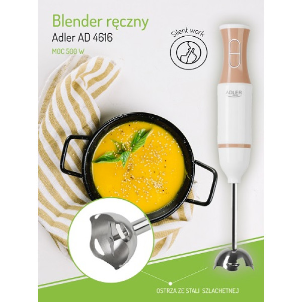 ADLER HAND BLENDER 500W WHITE/BRONZE