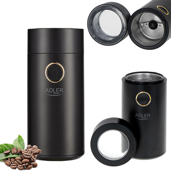 ADLER COFFEE MILL 150W BLACK/GOLD