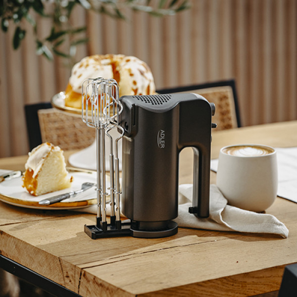 ADLER HAND MIXER WITH A PULL-OUT TRAY FOR ACCESSORIES 550W BLACK