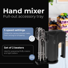 ADLER HAND MIXER WITH A PULL-OUT TRAY FOR ACCESSORIES 550W BLACK